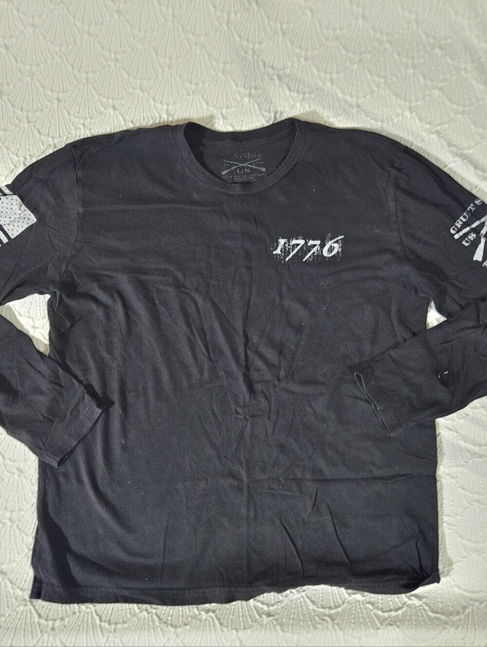 Grunt Style Men's Black Long-Sleeve Graphic Shirt - 1776 Print Size XL